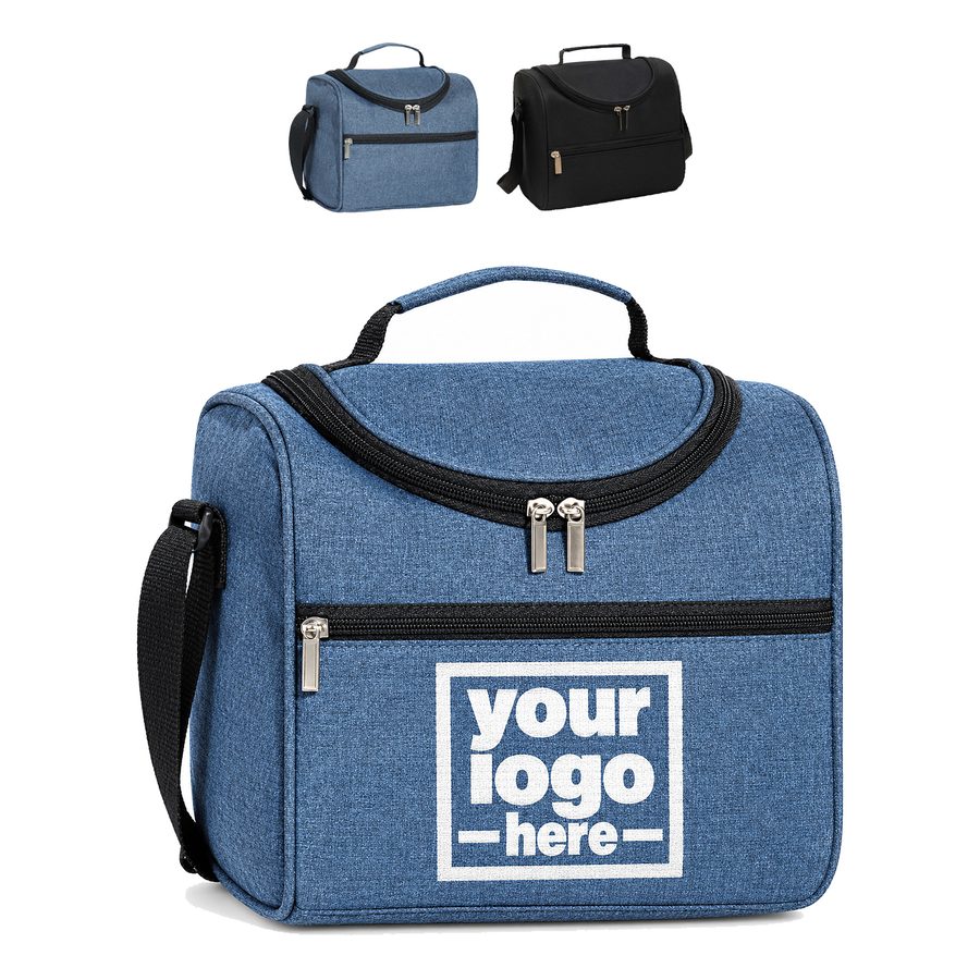 Lunch Cooler With A Curved Opening And Interior Mesh Pocket