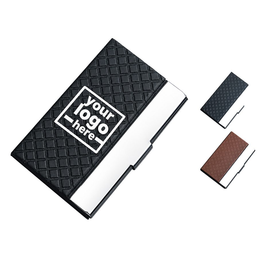 Diamond-Textured Metal Business Card Case