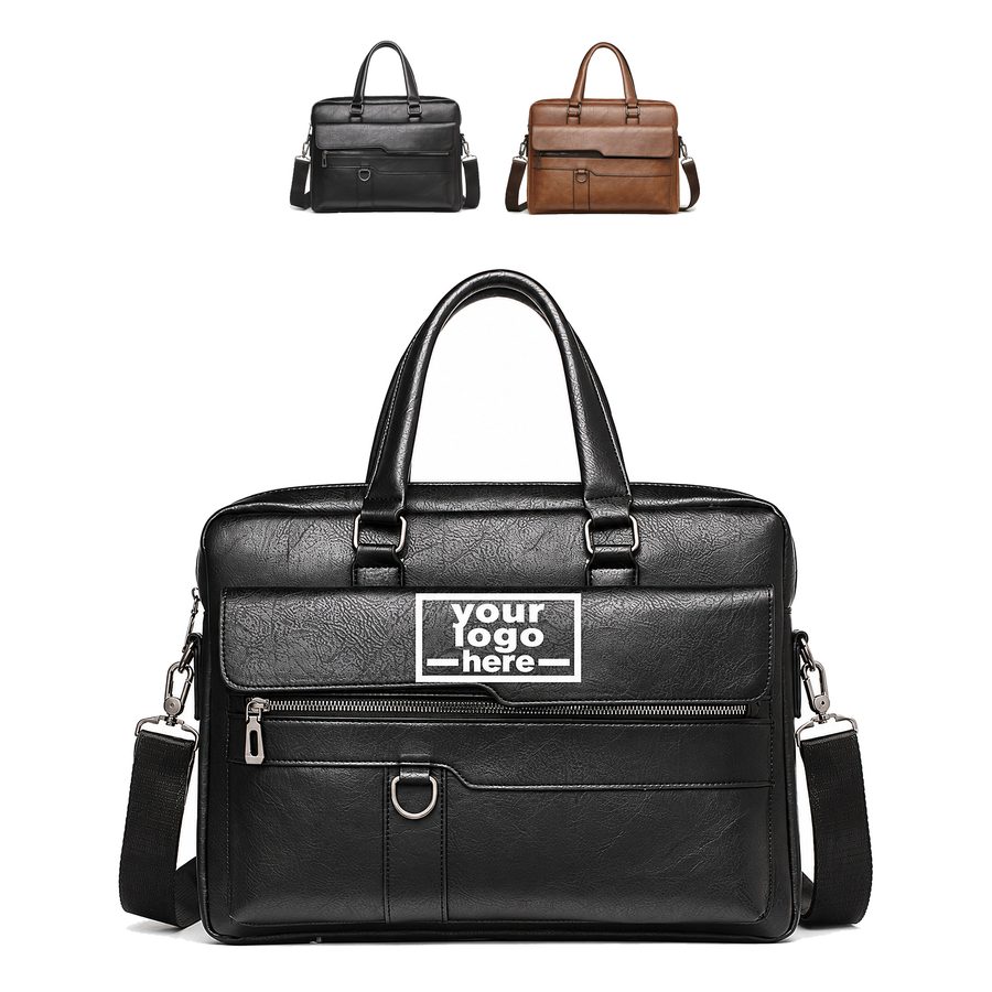 Dual-Handle Laptop Briefcase With Front Flap