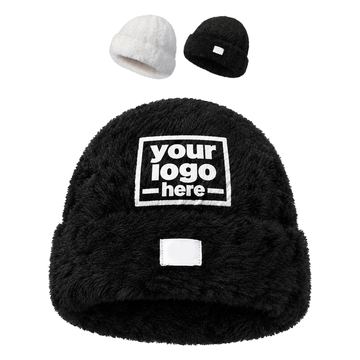Women’s Plush Beanie With A Turned-Up Cuff