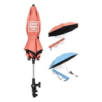 Clamp-Mounted Chair Umbrella With Carrying Sleeve