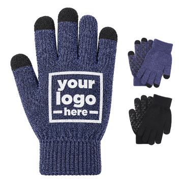 Acrylic Knit Touchscreen Glove With Extended Cuffs