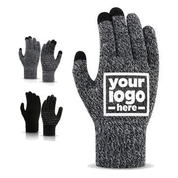 Touchscreen Knit Glove With Triangular Palm Grips