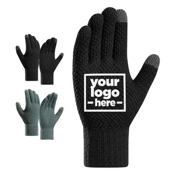 Textured Knit Glove With Fleece Lining