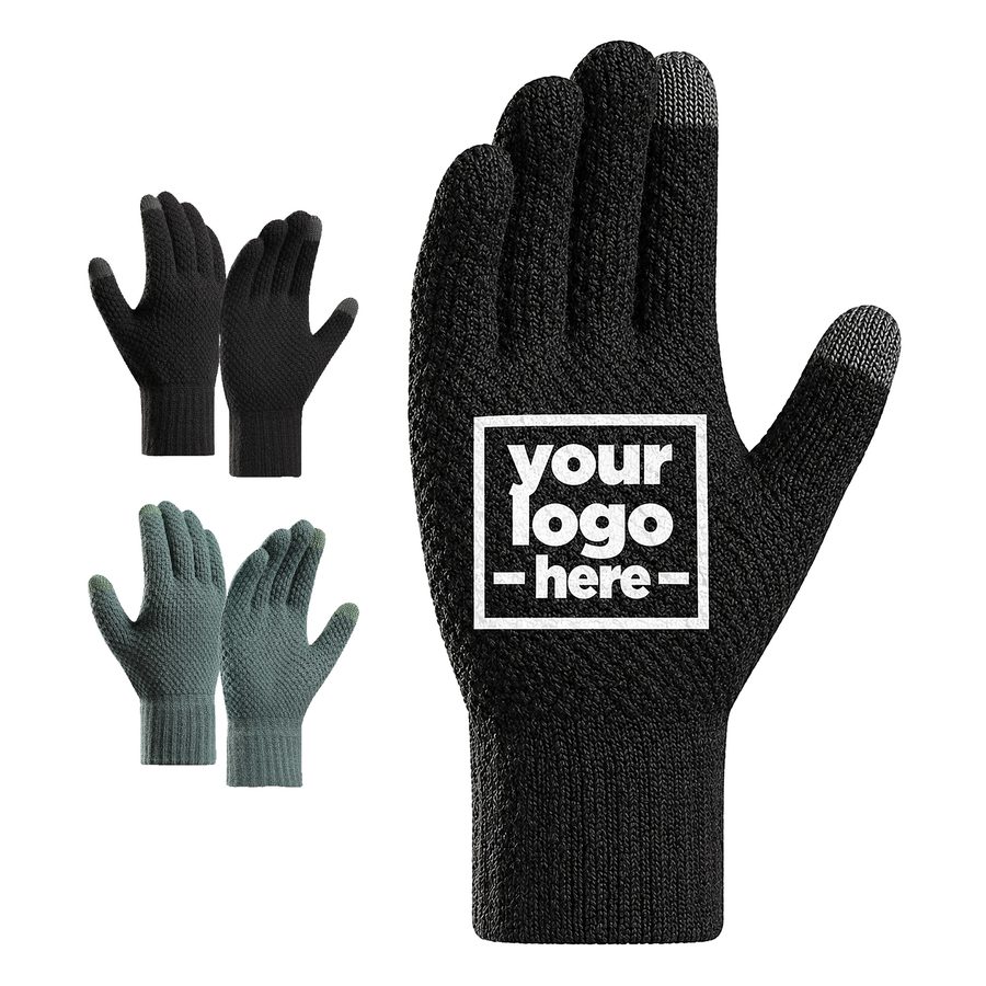 Textured Knit Glove With Fleece Lining