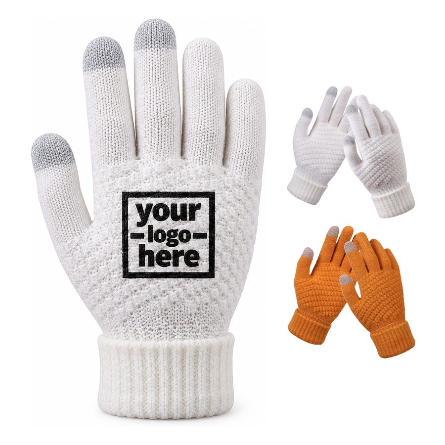 Textured-Back Knit Touchscreen Glove