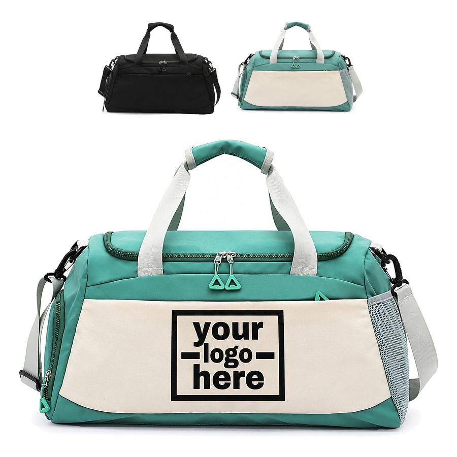 Nylon Duffel Bag With Wet Pocket And Shoe Compartment