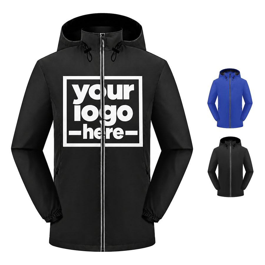 Hooded Rain Jacket With Jersey Lining
