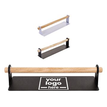 Wall-Mounted Paper Towel Holder With Removable Wooden Rod