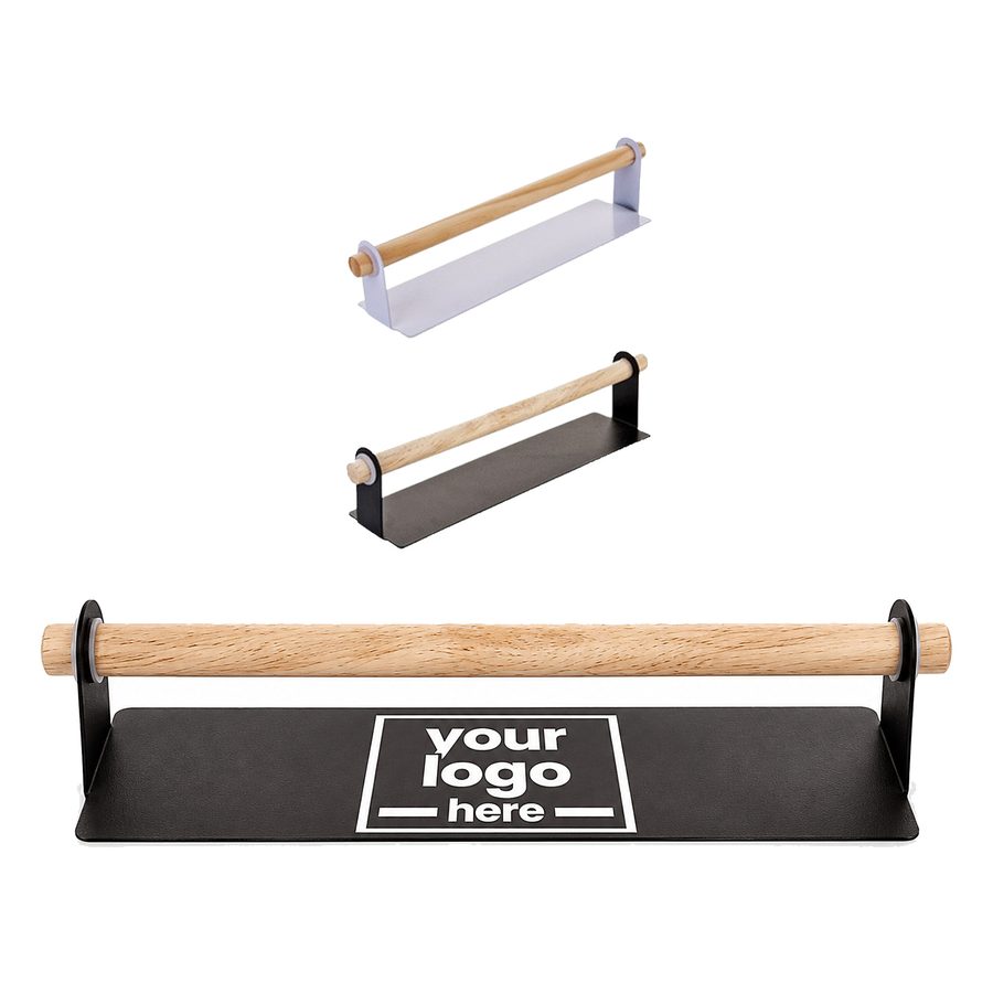 Wall-Mounted Paper Towel Holder With Removable Wooden Rod