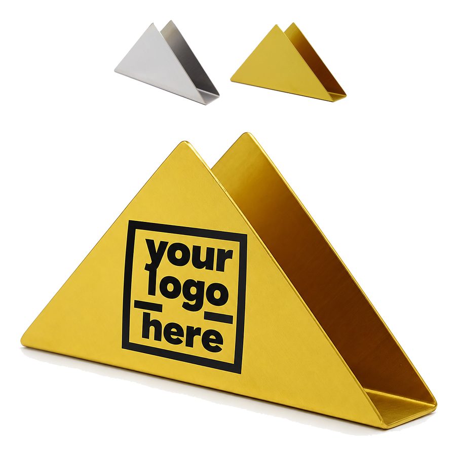 Gold-Finish Triangular Napkin Holder