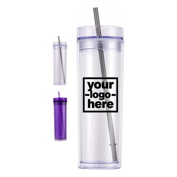 Slim Polystyrene Straw Tumbler