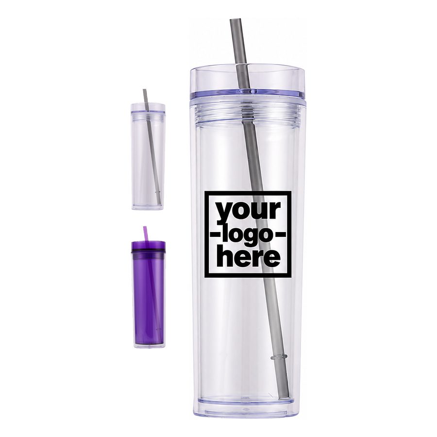Slim Polystyrene Straw Tumbler