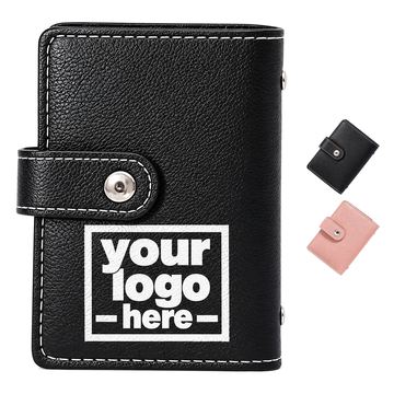Book-Style Card Wallet With Snap-Button Tab