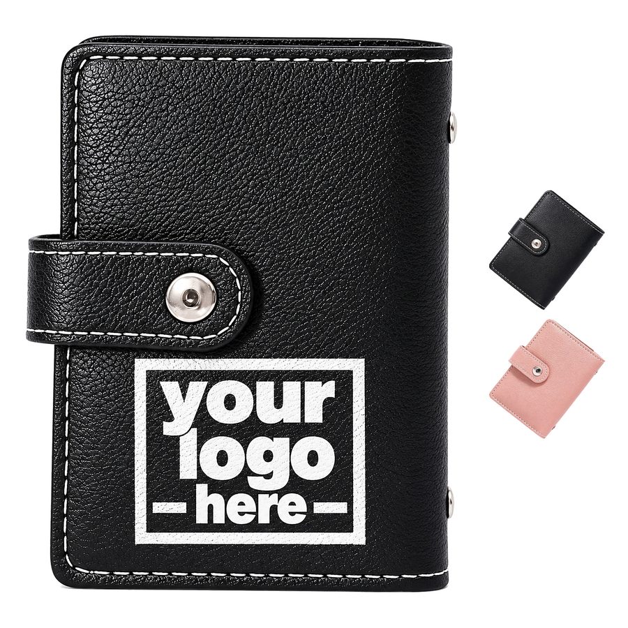 Book-Style Card Wallet With Snap-Button Tab