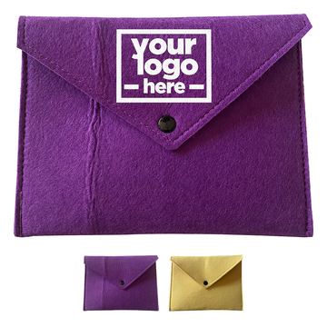 Felt Envelope Pouch With Stitched Edges