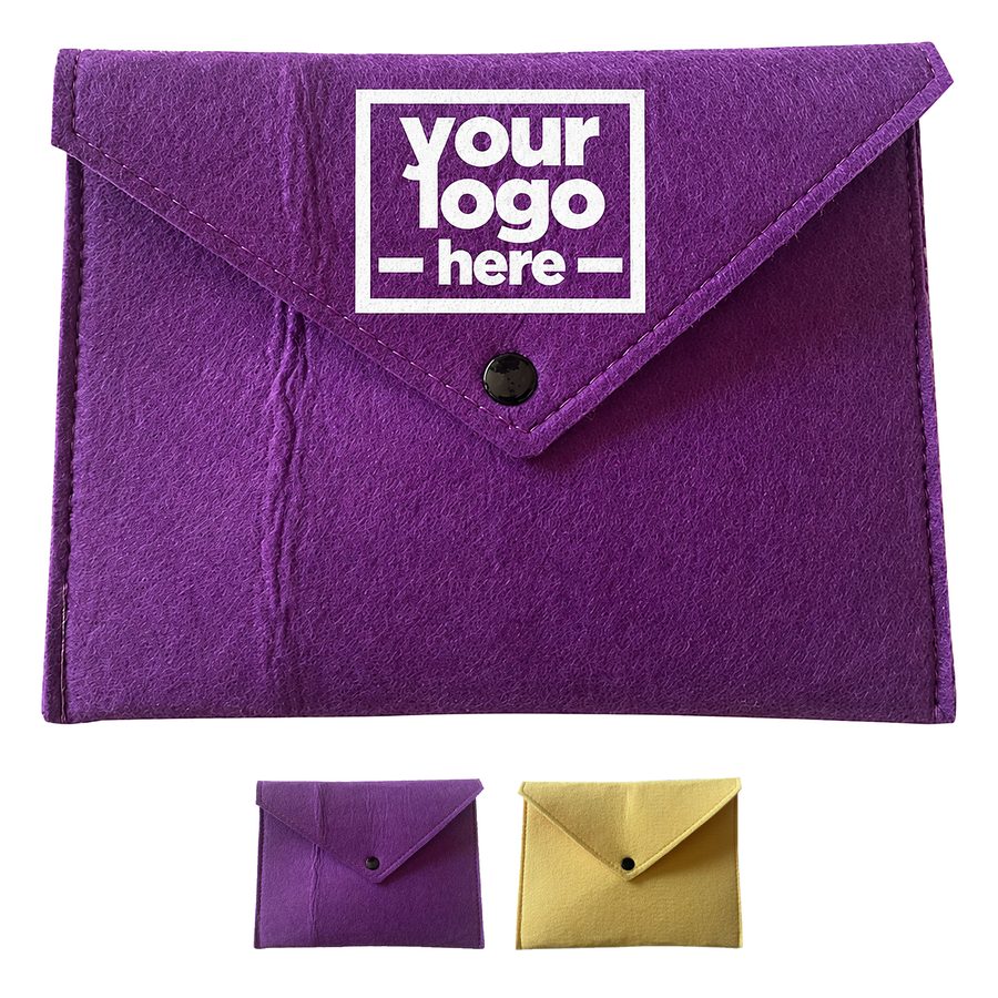 Felt Envelope Pouch With Stitched Edges
