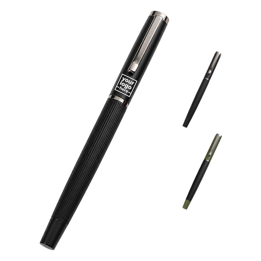 Fountain Pen With Ribbed Barrel And Ink Converter
