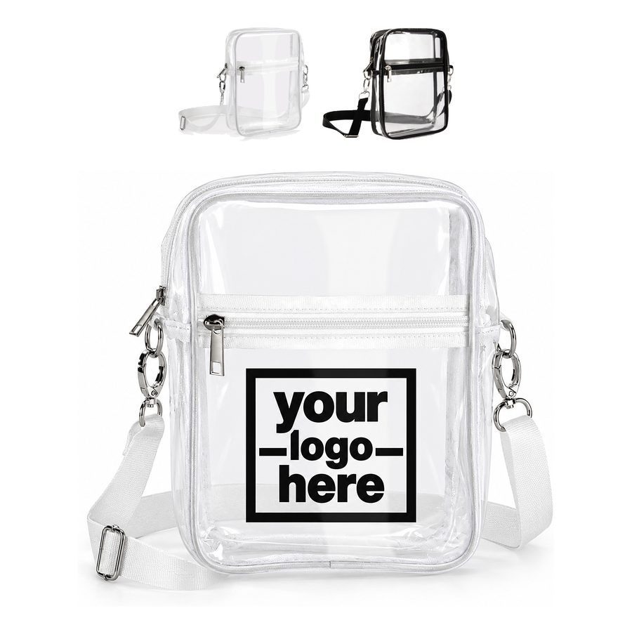 Transparent Crossbody Bag With Front Zipper Pocket