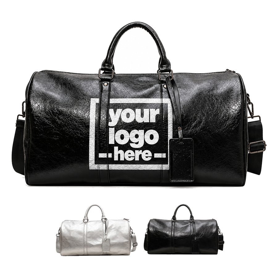 Barrel-Shaped Duffel Bag With Metal Base Feet