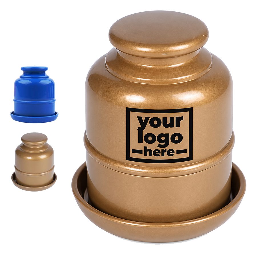 Raised-Knob Dice Shaker Set With Round Tray