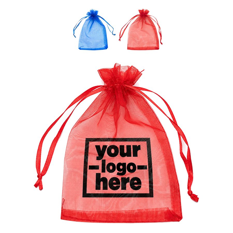 Ruffle-Top Organza Pouch