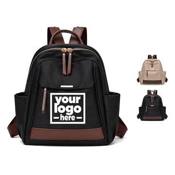Nylon Mini Backpack With Contrasting Bottom Panel