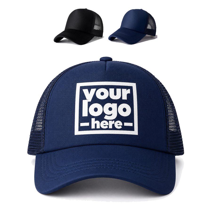 Foam-Front Trucker Hat With Brim Stitching