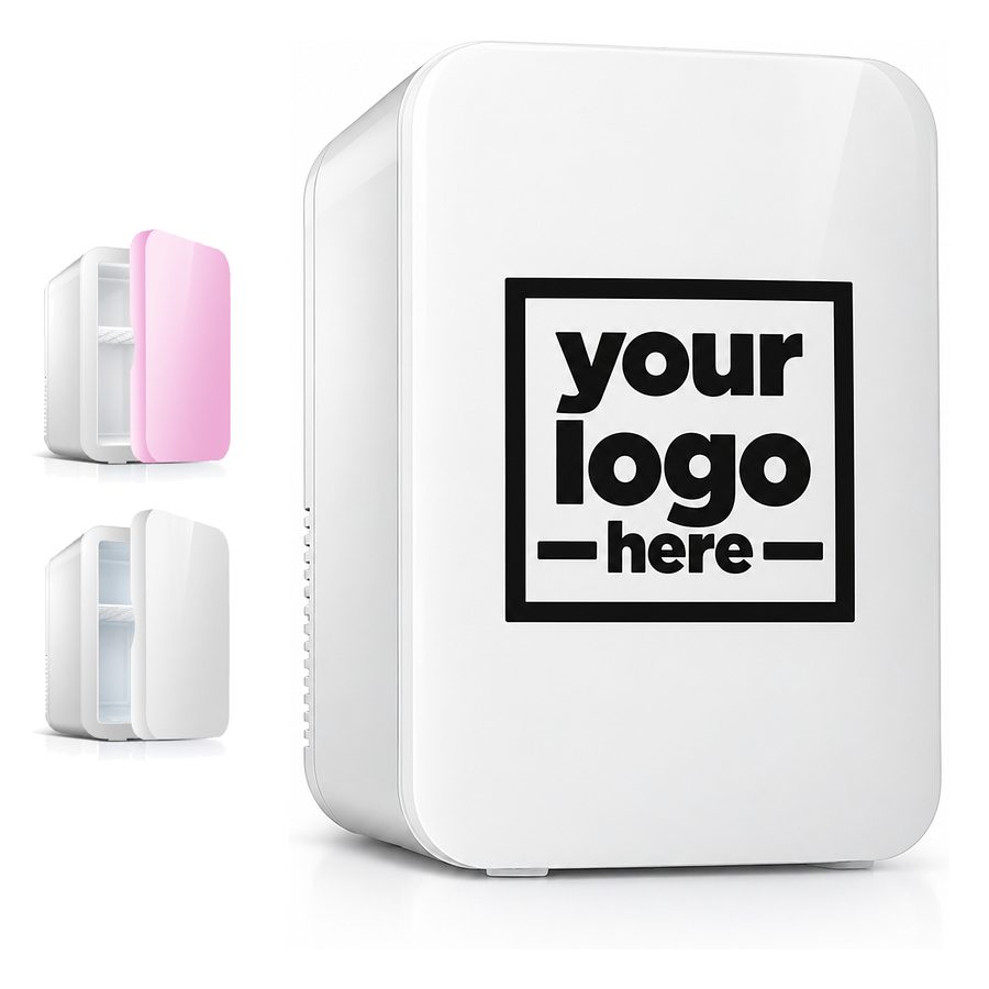 Rounded Mini Fridge With Door Storage