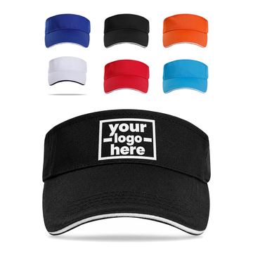Curved-Brim Sun Visor With Contrast Edging