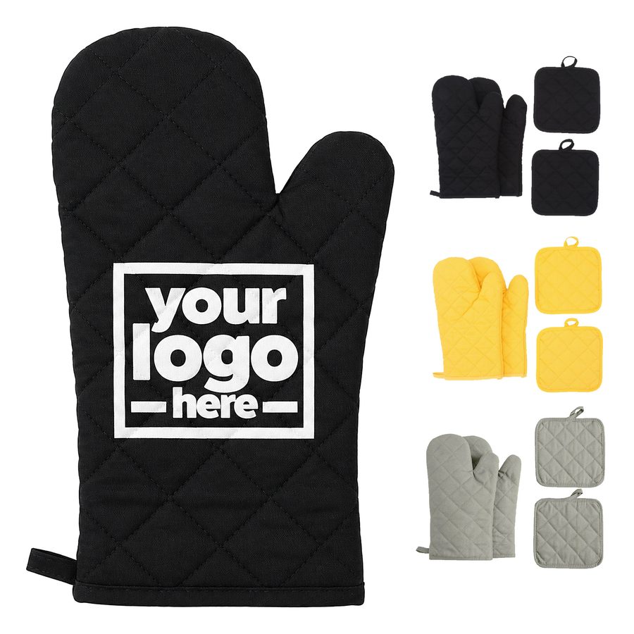Four-Piece Oven Mitt And Pot Holder Set