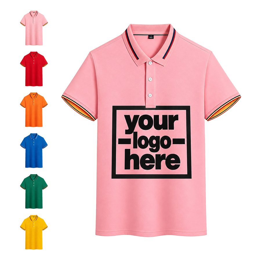 Striped-Trim Polo Shirt