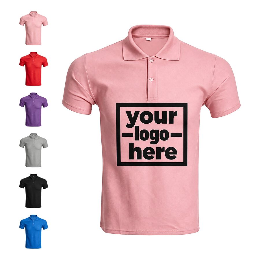 Two-Button Short-Sleeve Polo Shirt