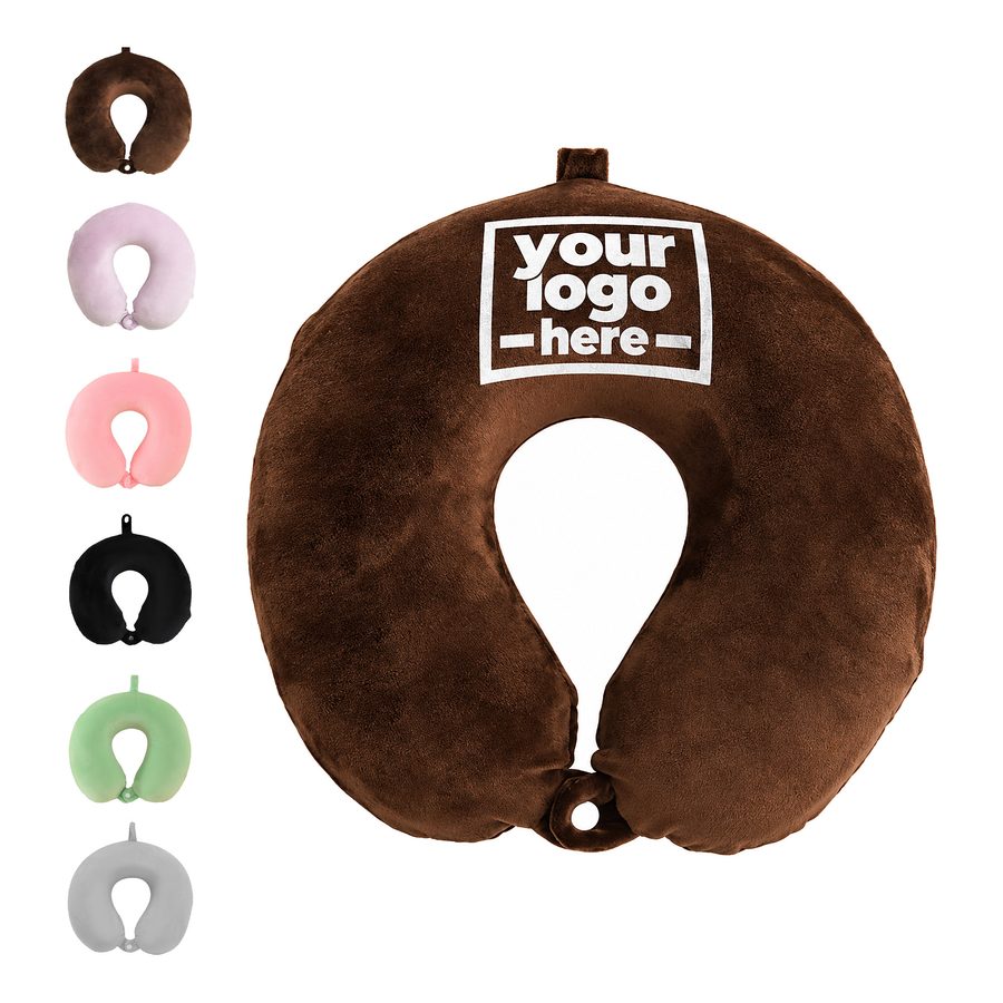 Snap-Fastening Neck Pillow With Hanging Loop