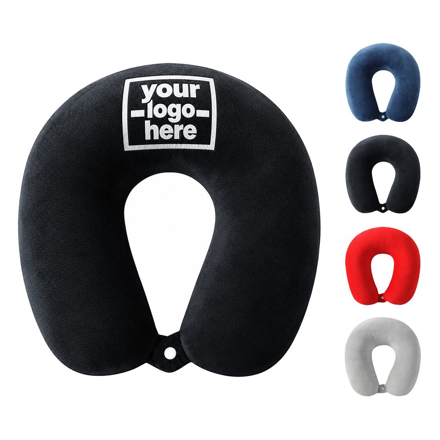Fleece Neck Pillow With Front Snap Fastening