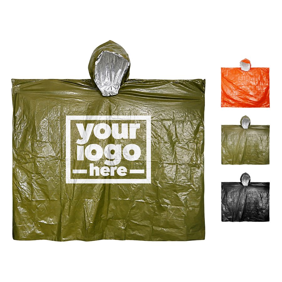 Pullover Rain Poncho With Attached Hood