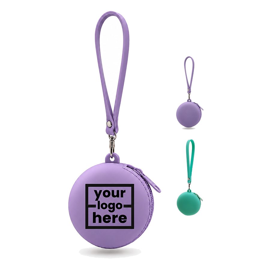 Round Coin Purse With Detachable Wrist Strap
