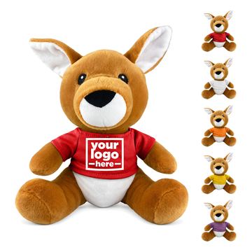 Seated Kangaroo Stuffed Animal With T-Shirt