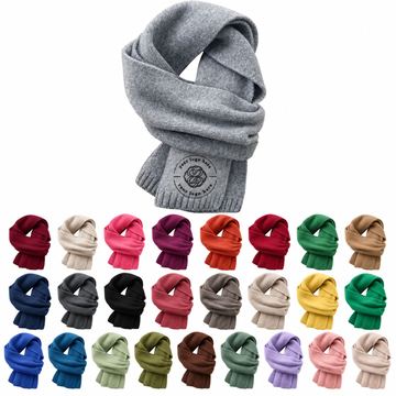 Solid Color Wool Knit Winter Neck Scarf