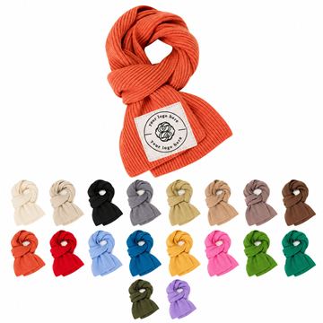 Ribbed Acrylic Winter Scarf With White Woven Label