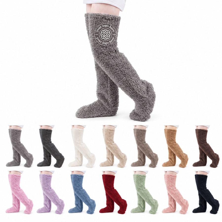 Tall Plush Fleece Socks For Indoor Winter Wear