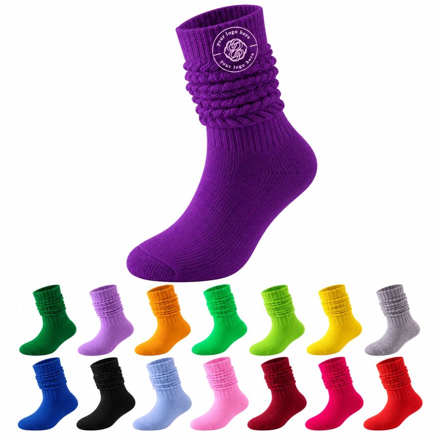 Ribbed Slouch Socks With Adjustable Scrunched Styling