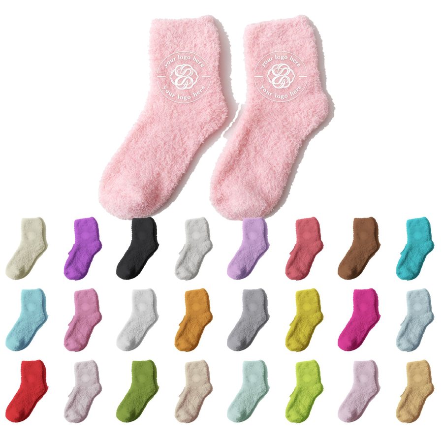 Plush Polyester Fuzzy Socks For Winter Lounging